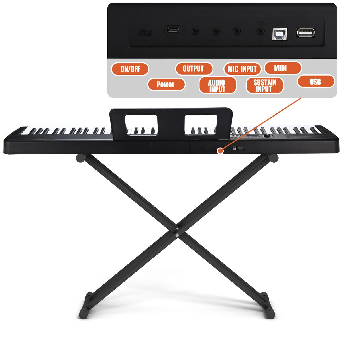 88 Key Electric Digital Piano with Semi Weighted Keys O105