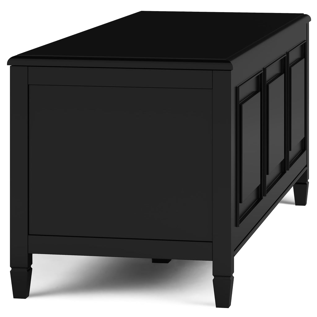 Black Solid Wood Trunk Bench N1491
