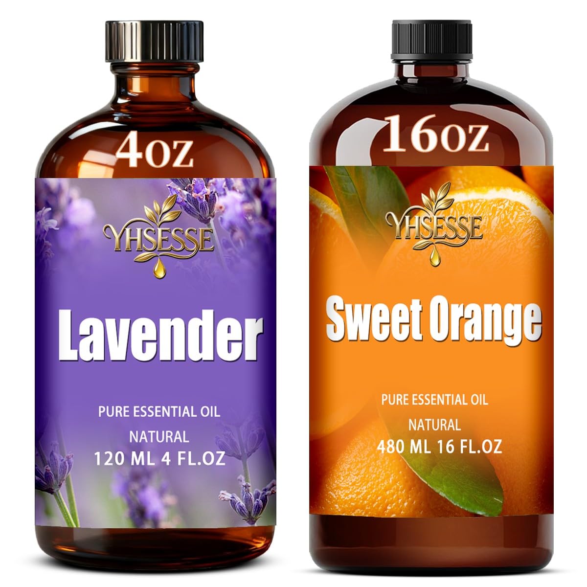Lavender 4 Fl Oz and Sweet Orange 16 Fl Oz Essential Oil L1086