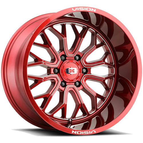 20x9 5x5.5" +12mm Red/Milled Wheel Rim Y8281