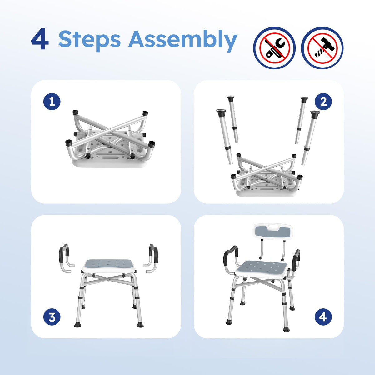 Shower Chair with Arms and Back U9714
