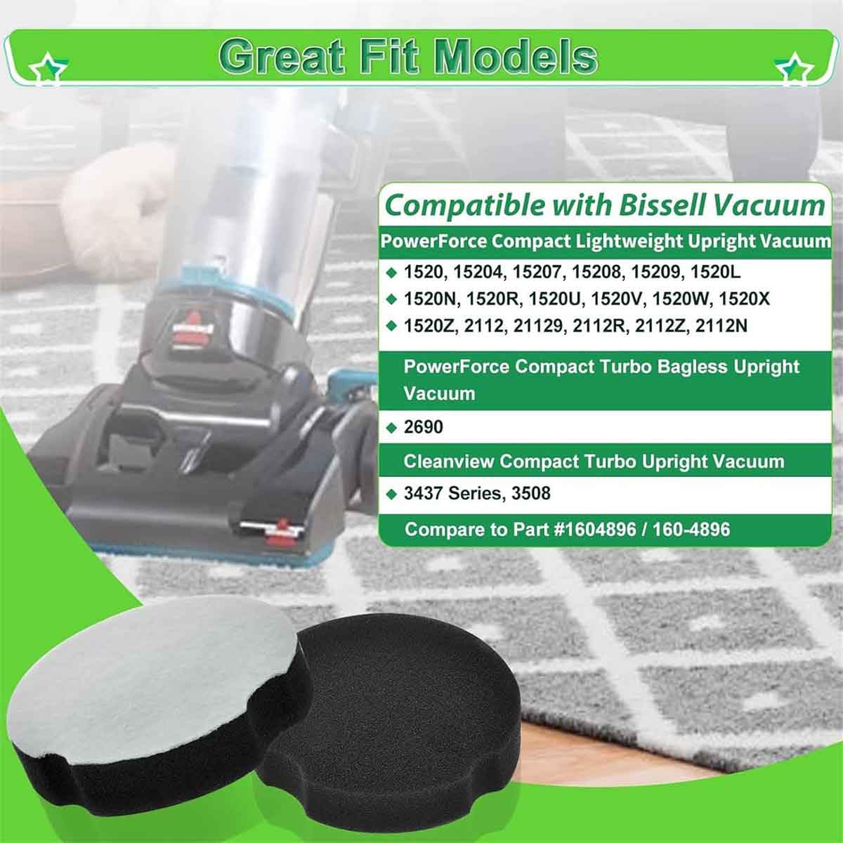 6 Pack Filter Replacement for Upright Vacuum Cleaners M292