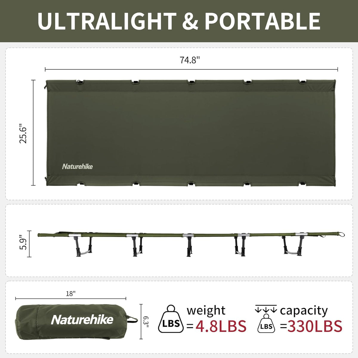 Ultralight Folding Camping Cot B532075