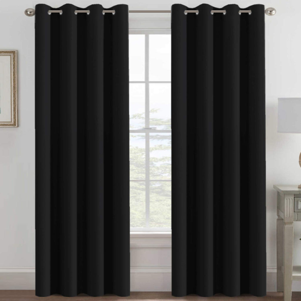 100% Blackout Thermal Insulated 96 inch Grommet Curtains S7417