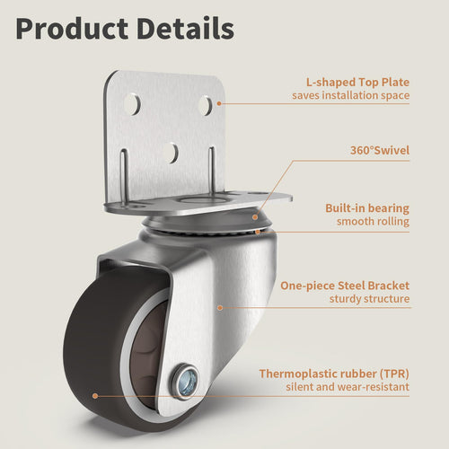 1" Swivel Plate Casters, 4 Pcs Q243