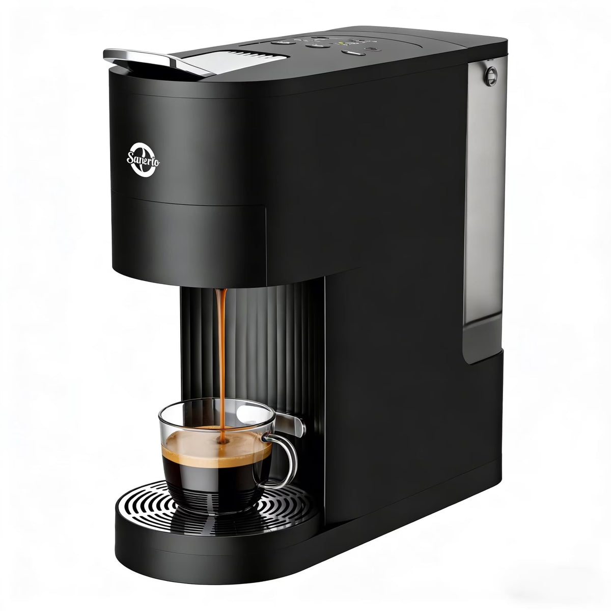 Single Serve Coffee Maker with K Cup Capsules & Grounds, Black H43506