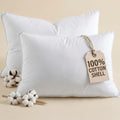 100% Cotton King Size Bed Pillows Set of 2 White G943473