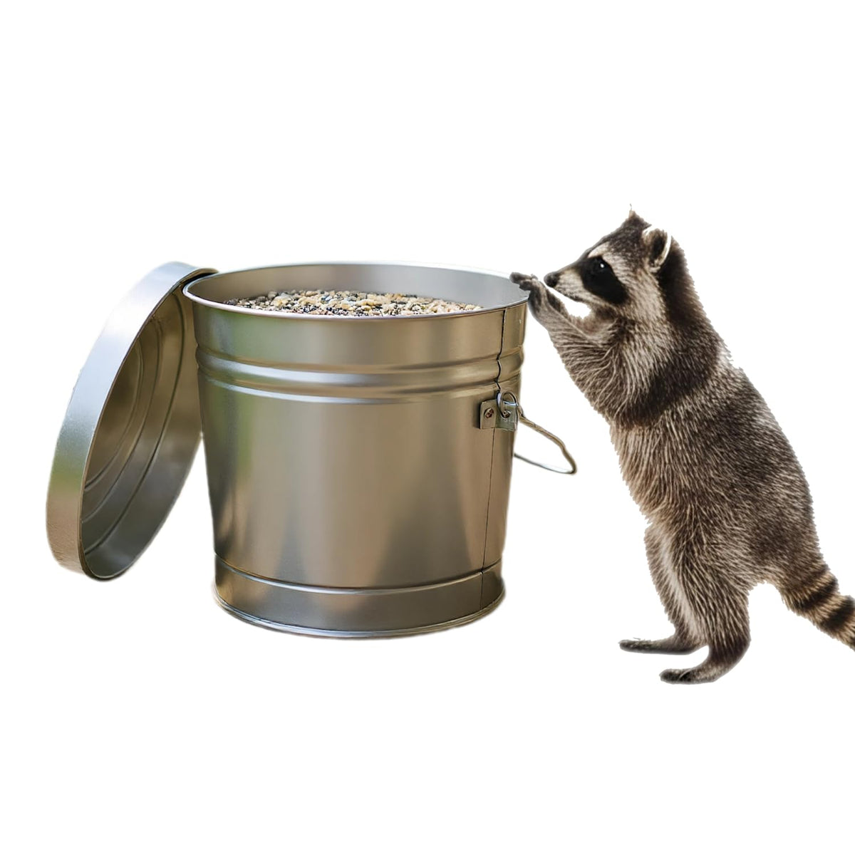 6-Gallon Galvanized Steel Locking Lid Trash Can U3208