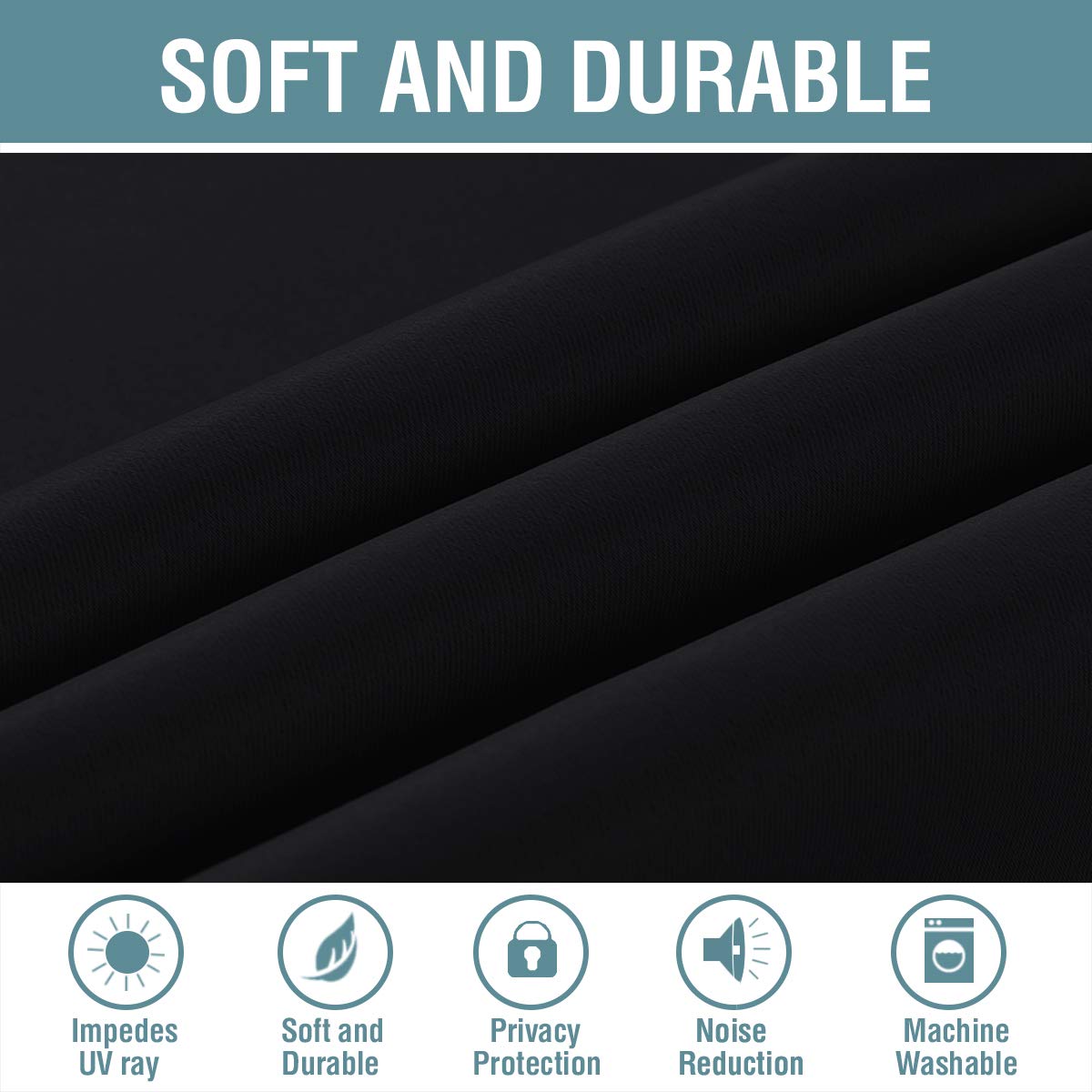 100% Blackout Thermal Insulated 96 inch Grommet Curtains S7417