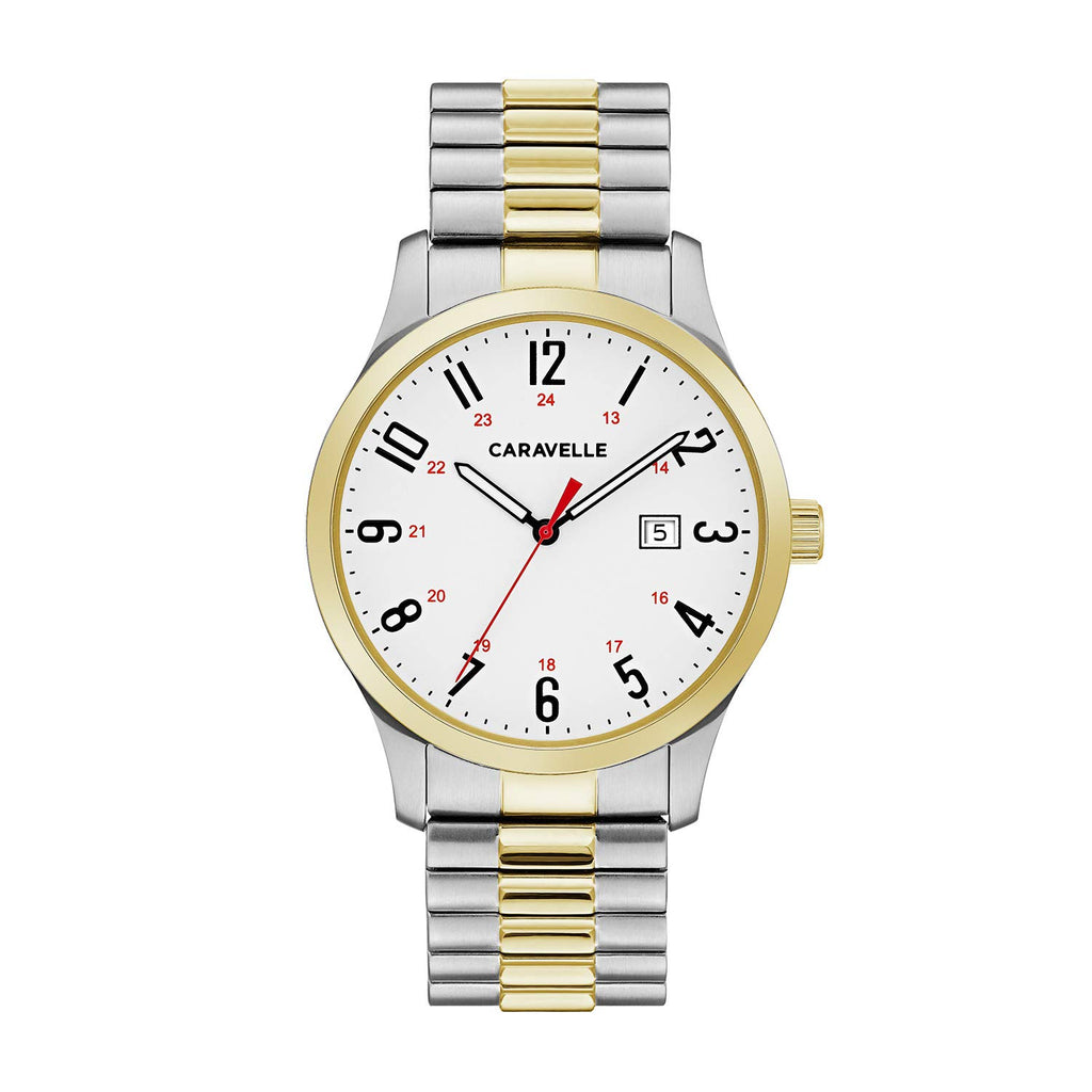 Men's Traditional Quartz Stainless Steel Watch with Expansion Band, 40mm W524