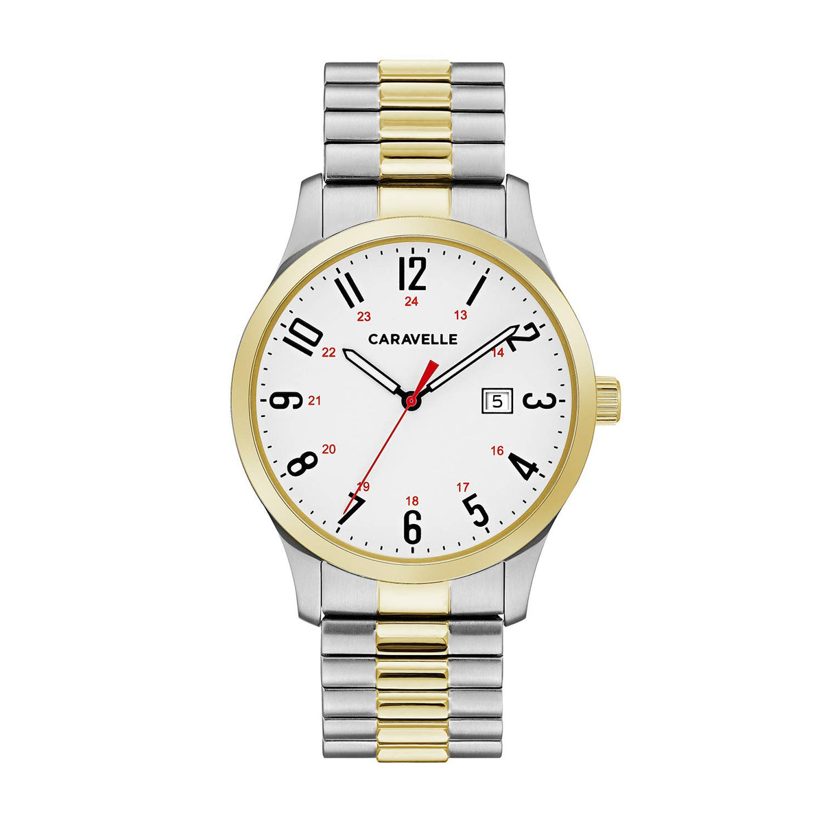 Men's Traditional Quartz Stainless Steel Watch with Expansion Band, 40mm W524