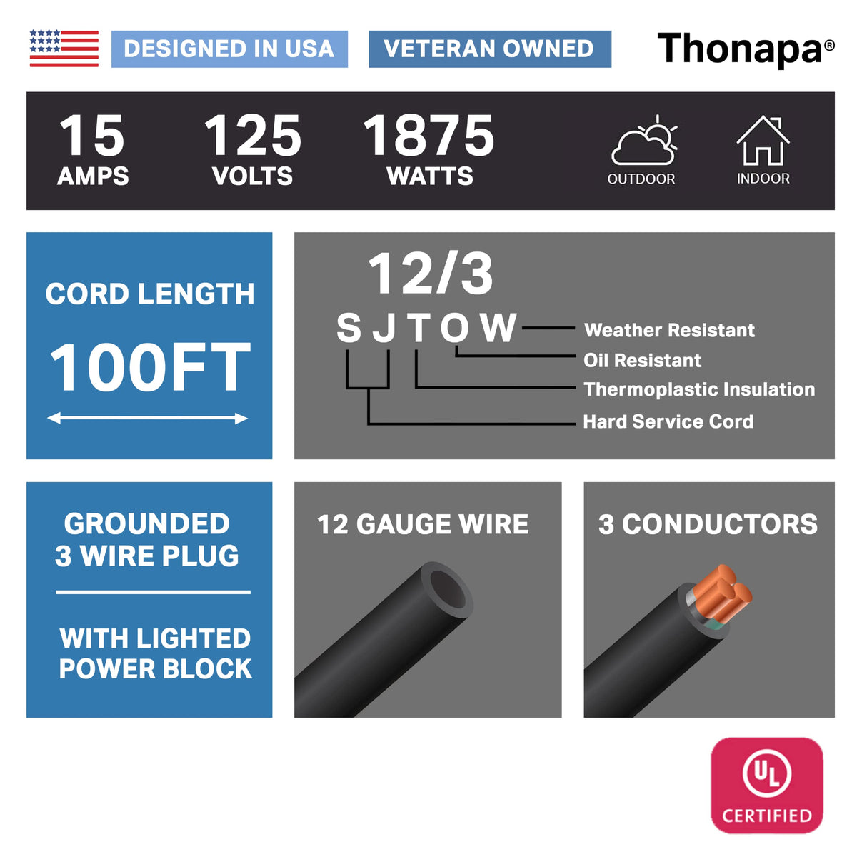 Black Oil Resistant 12 Gauge Extension Cord 100 ft and Yellow 10 Gauge Extension Cord 75 ft F27830