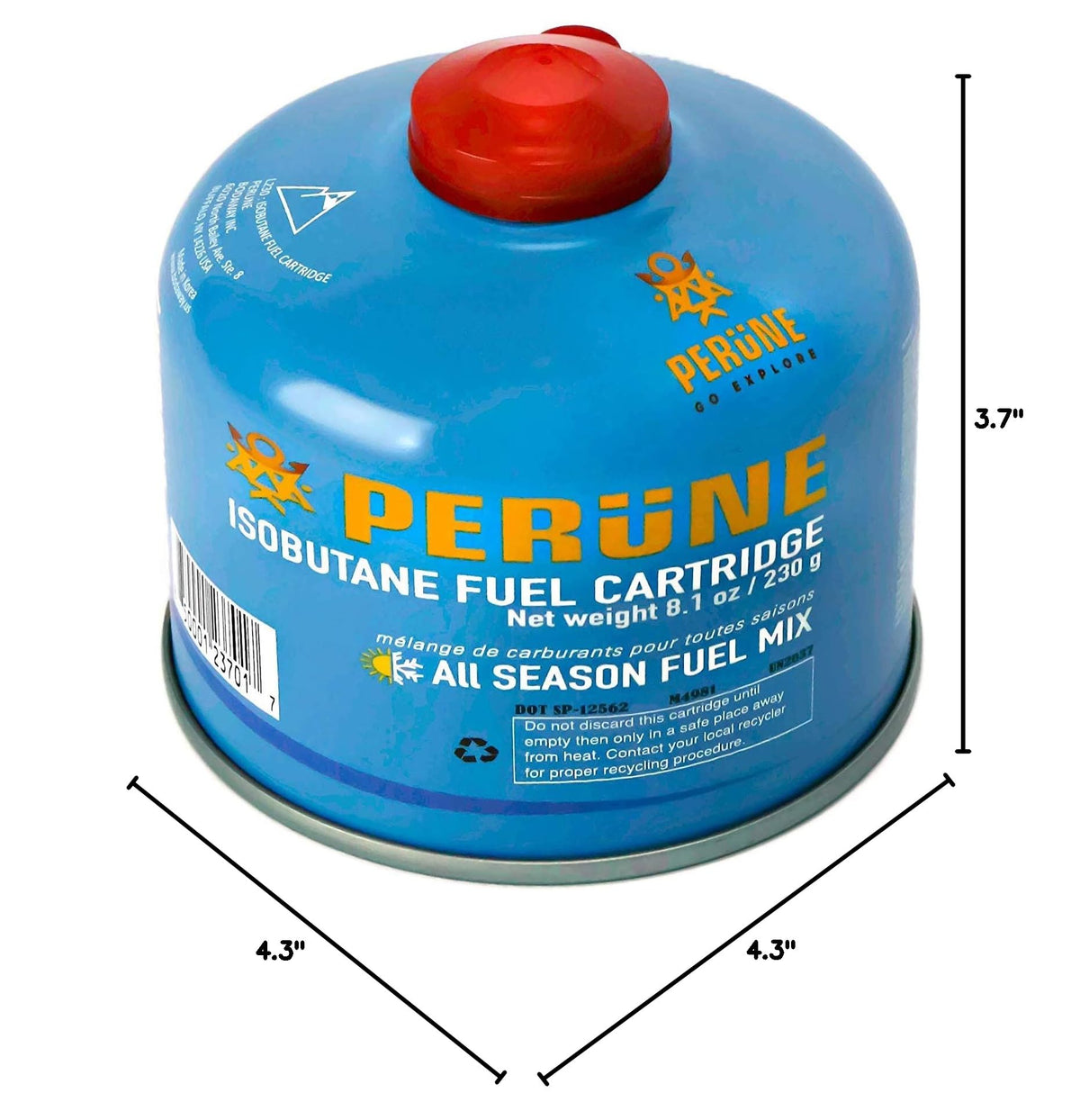 230gram 4 Pack Iso-Butane Camping Fuel Canister B919251