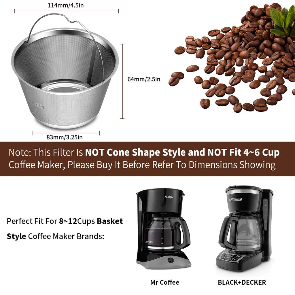 8-12 Cup Reusable Basket Coffee Filters U87497
