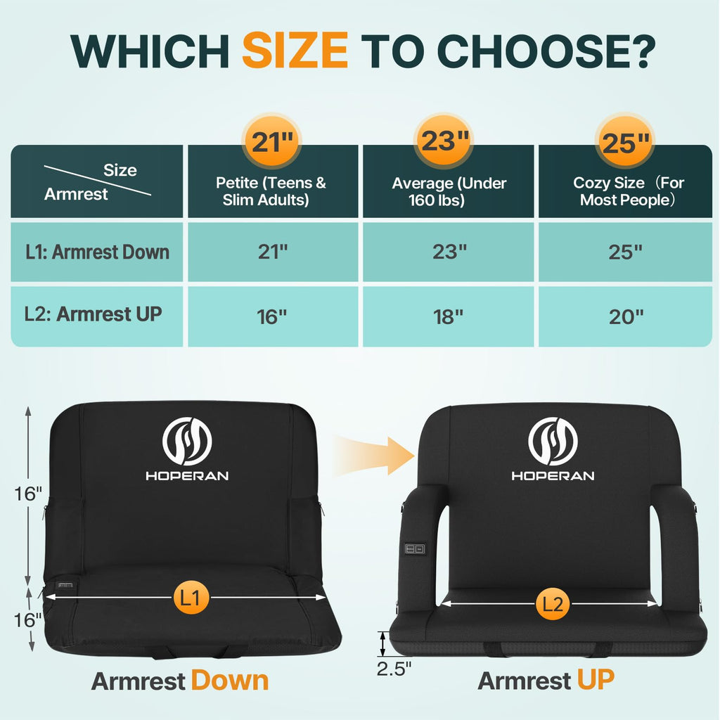 Heated Stadium Seats for Bleachers with Power Bank H662522