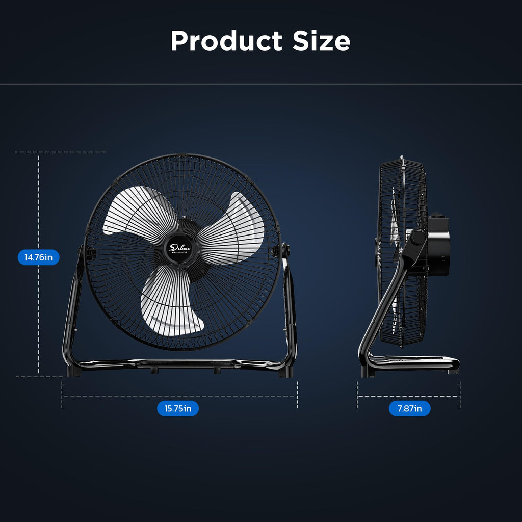 12 Inch 3-Speed Oscillating Metal Floor Fan E694497