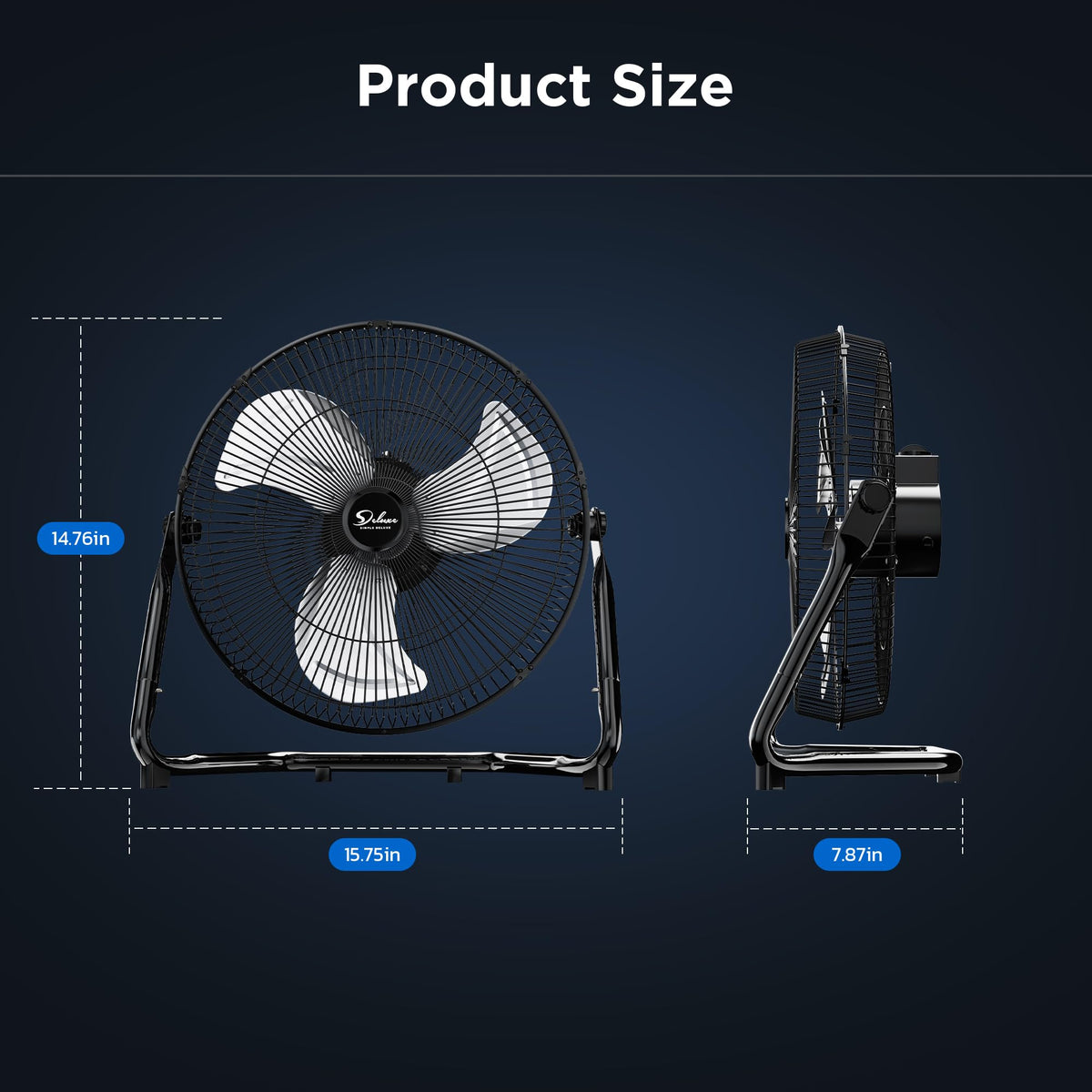 12 Inch 3-Speed Oscillating Metal Floor Fan E694497