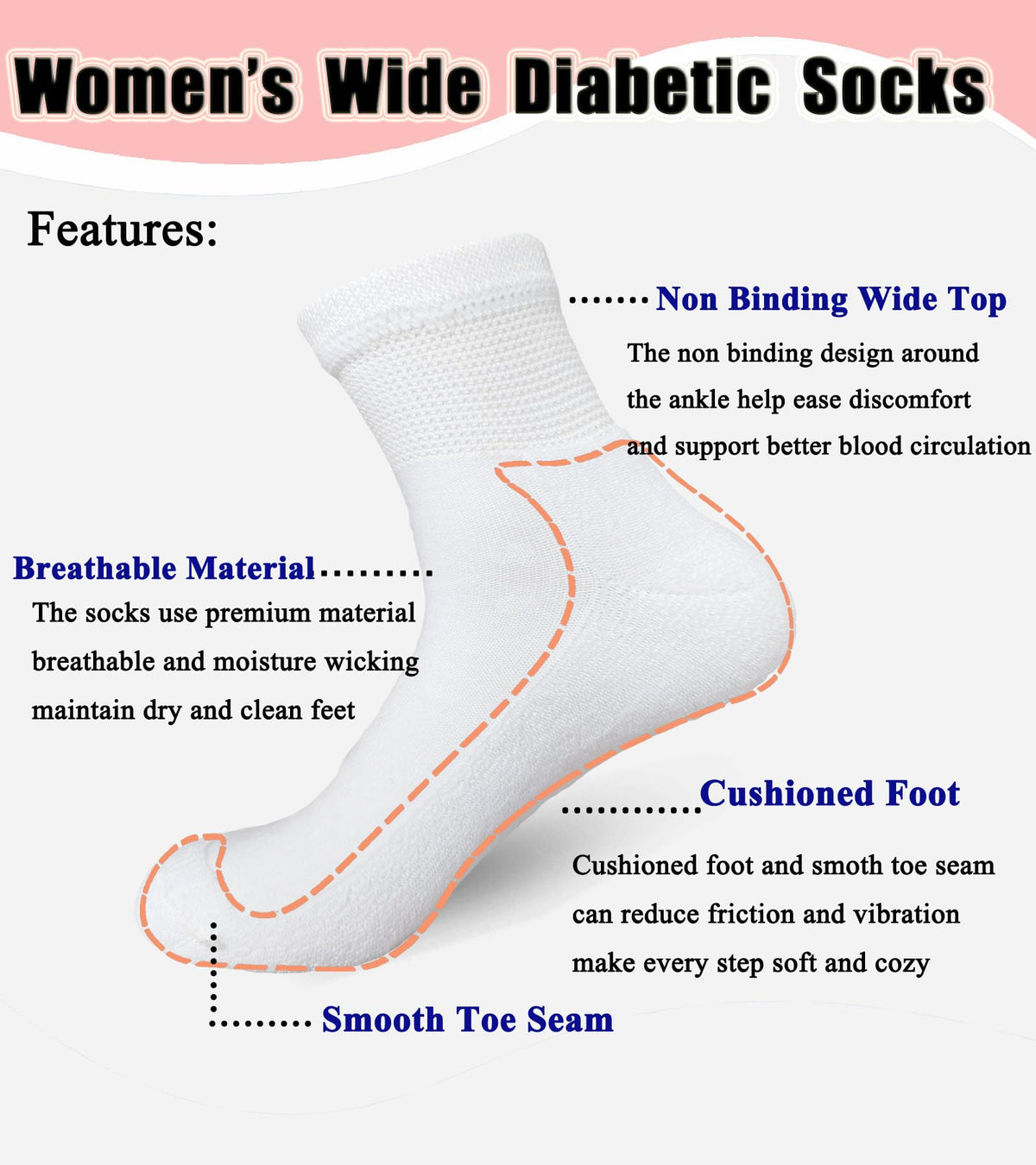 Non Binding Ankle Socks 6 Pairs R681