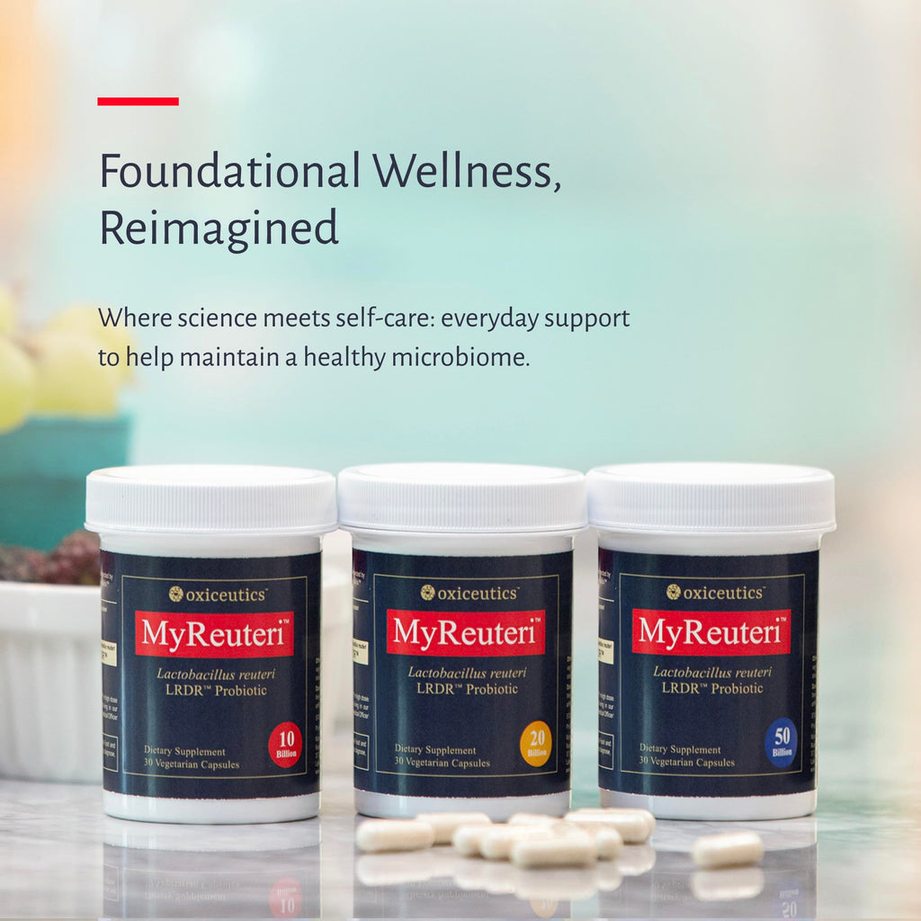 10 Billion CFU L. reuteri Probiotic with FOS Prebiotic 30 Veg Capsules F449