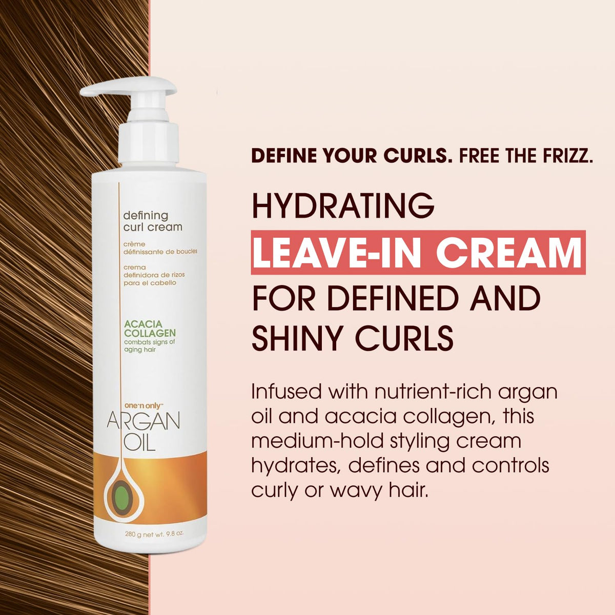 Argan Oil Curl Cream & Leave-In Conditioner, 10 oz, 3 Pack G50551