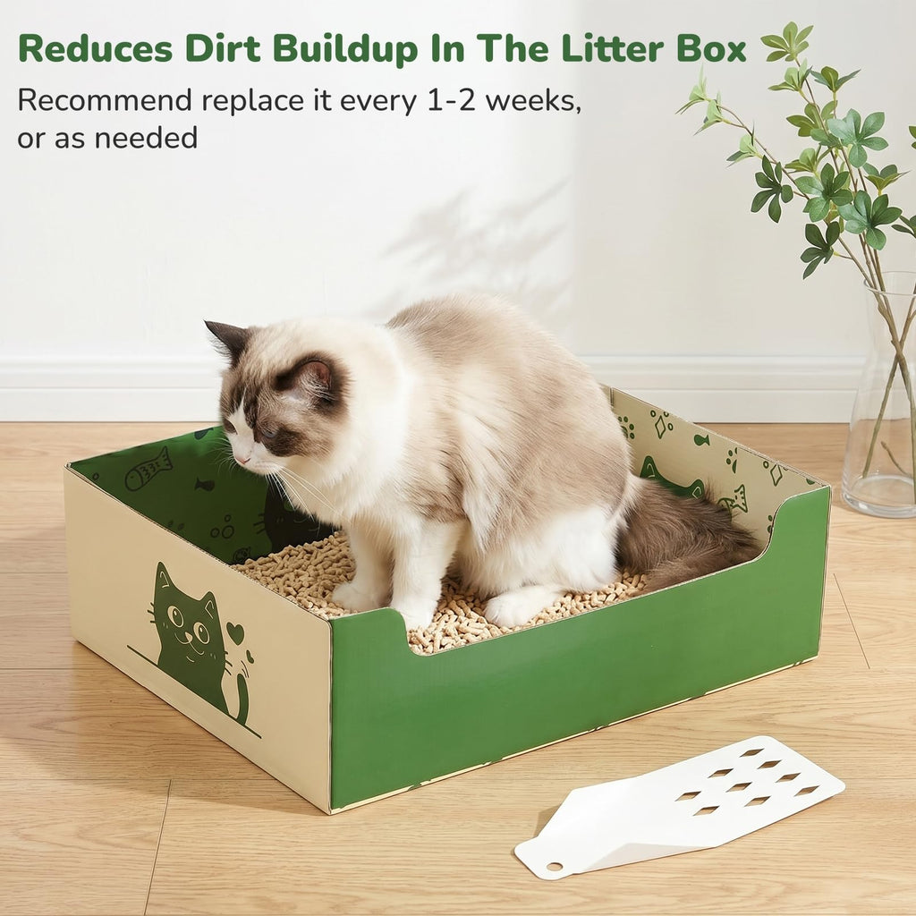 8 Pcs Disposable Cat Litter Box with Scoop W428