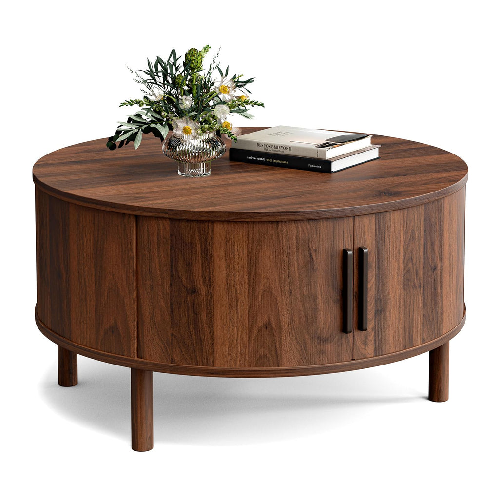 Round Coffee Table with Sliding Doors B247