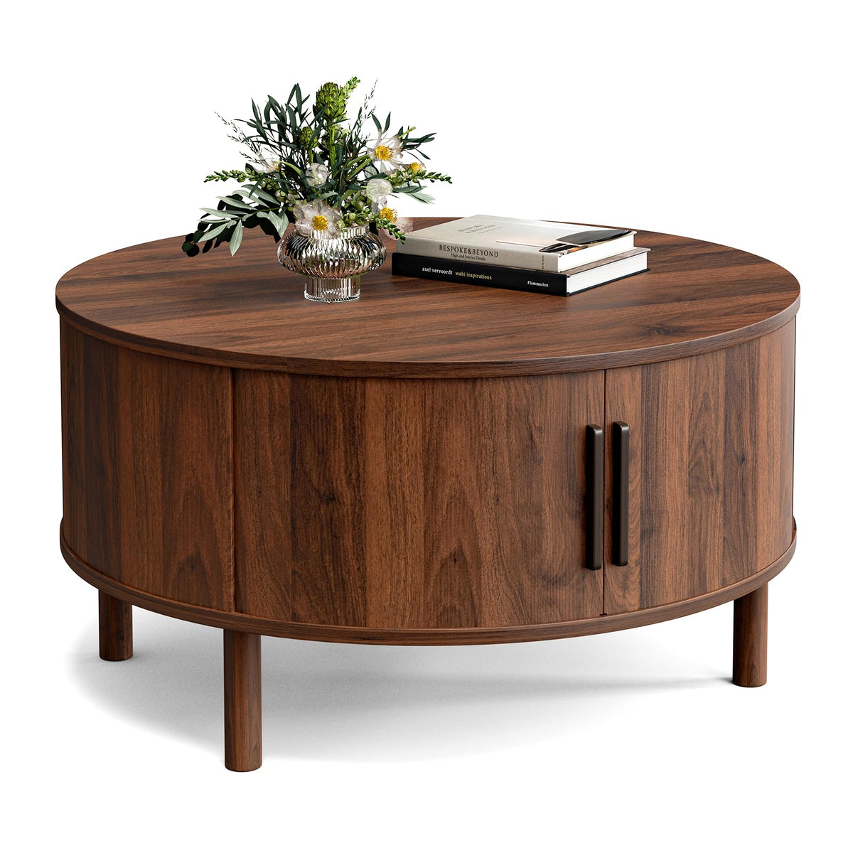 Round Coffee Table with Sliding Doors B247