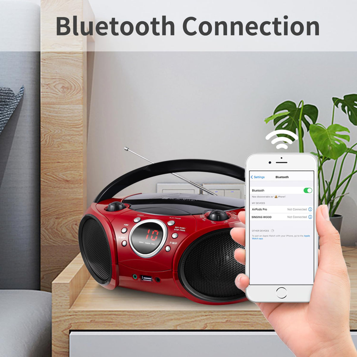 Portable CD Player Boombox K7602