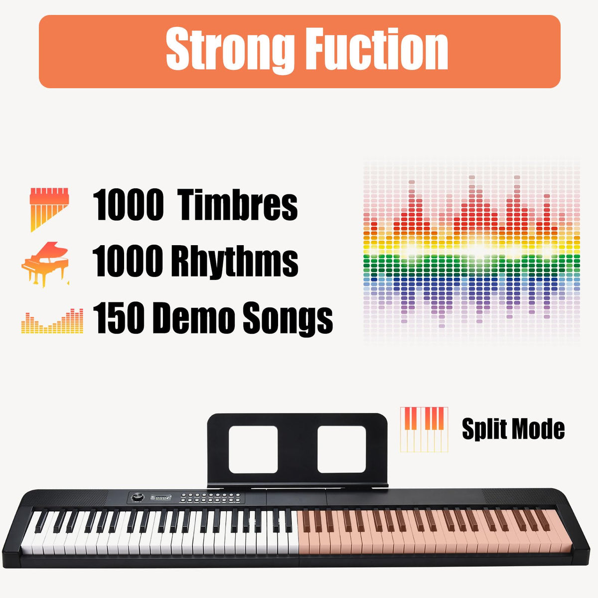88 Key Electric Digital Piano with Semi Weighted Keys O105