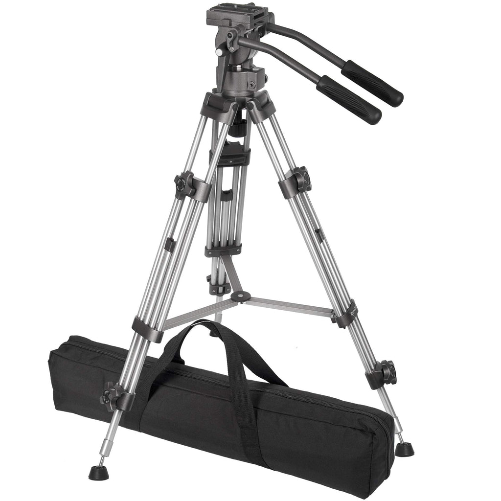 55" 65mm Video Camera Tripod with Fluid Drag Head and Carry Bag K455