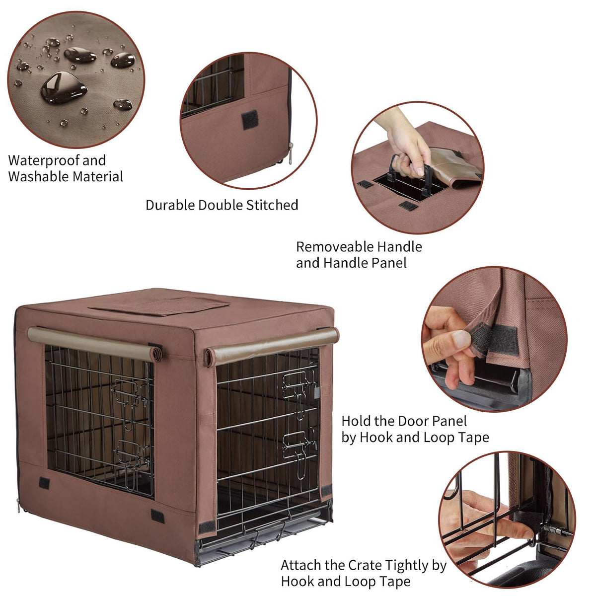 Brown Collapsible Metal Dog Crate O898