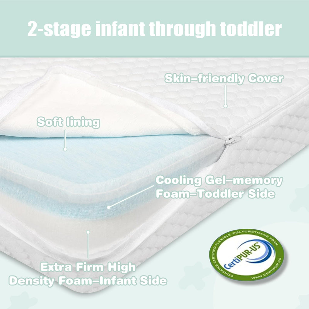 38”x26” Trifold Dual-Firmness Memory Foam Pack and Play Mattress X687772