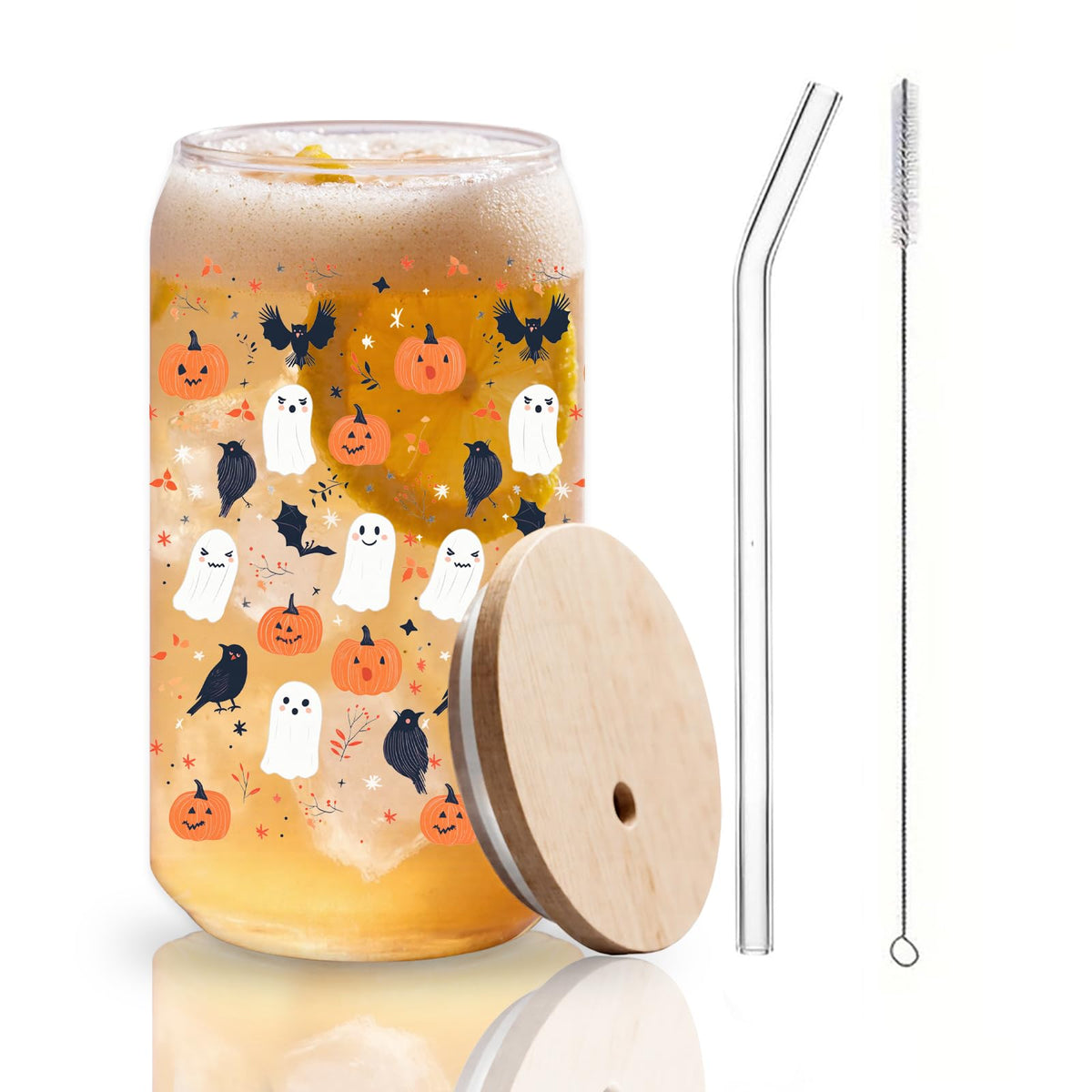 22oz Glass Tumbler with Lid & Straw V992