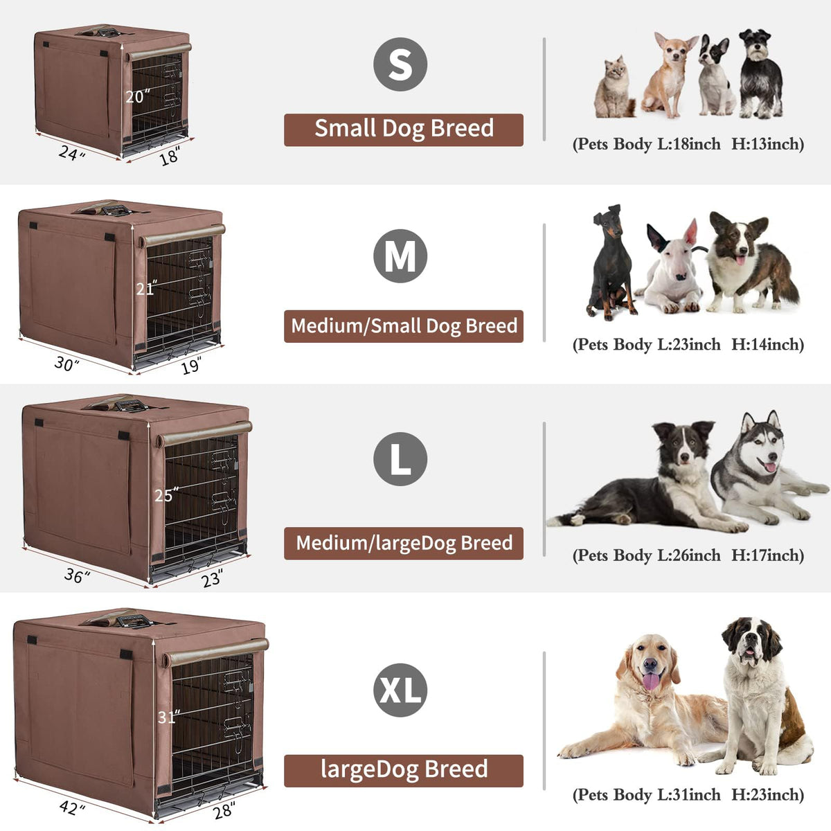 Brown Collapsible Metal Dog Crate O898
