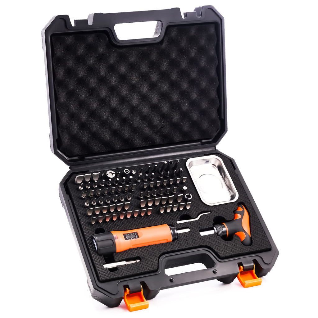 1/4" Adjustable Torque Screwdriver Set with T-BAR Ratchet, 92 Pieces D632