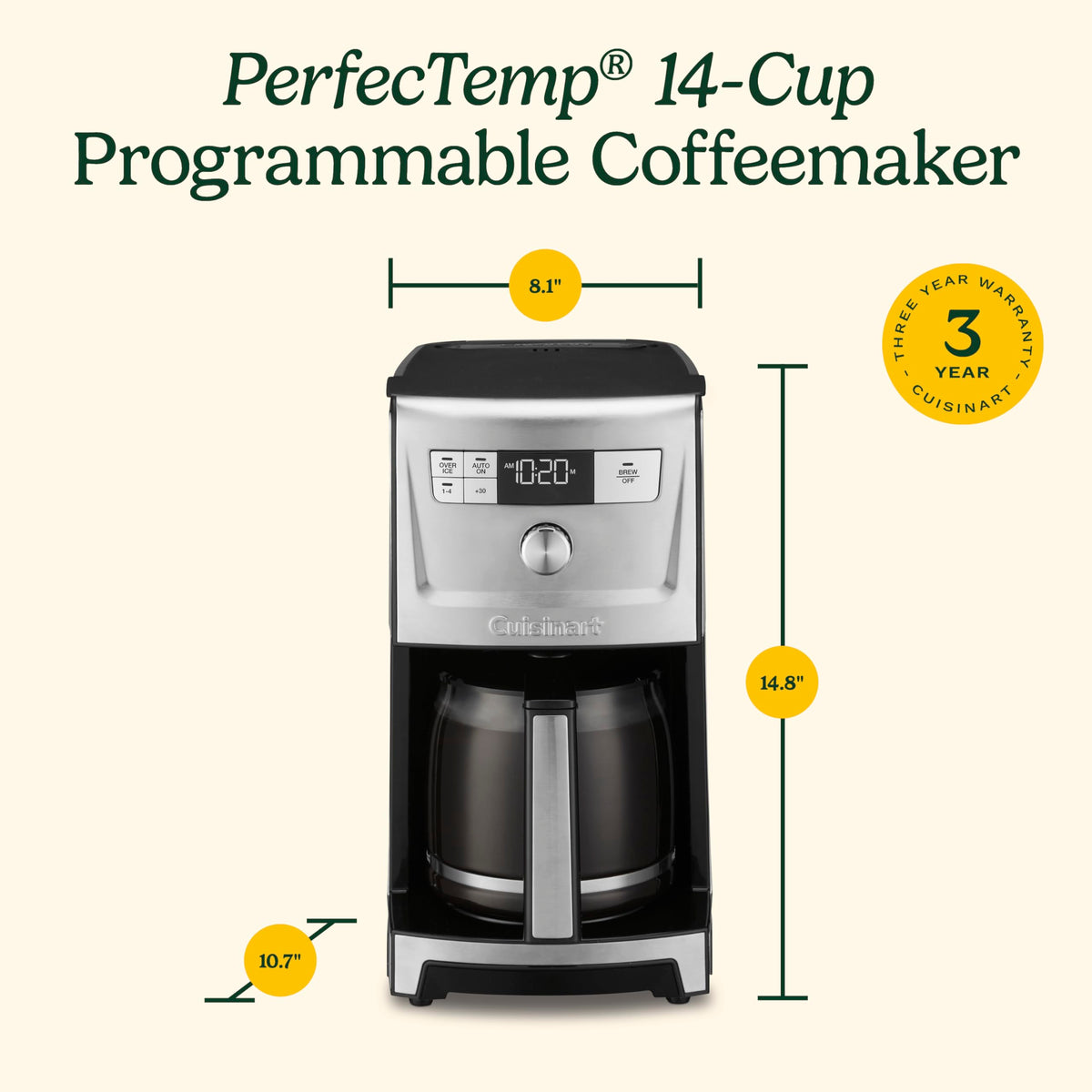 14 Cup Programmable Coffee Maker with Glass Carafe K830298