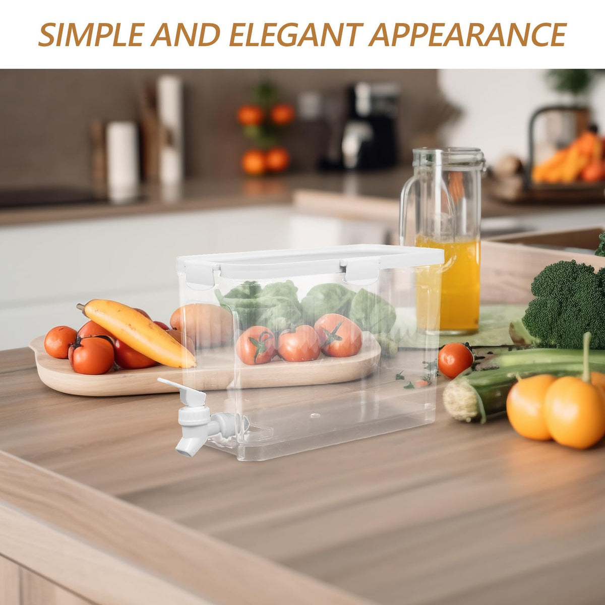 Refrigerator Water Jug with Faucet Large Capacity Beverage Dispenser H4740