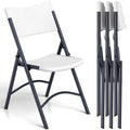 4 Pack White Folding Chair with Steel Frame R15652