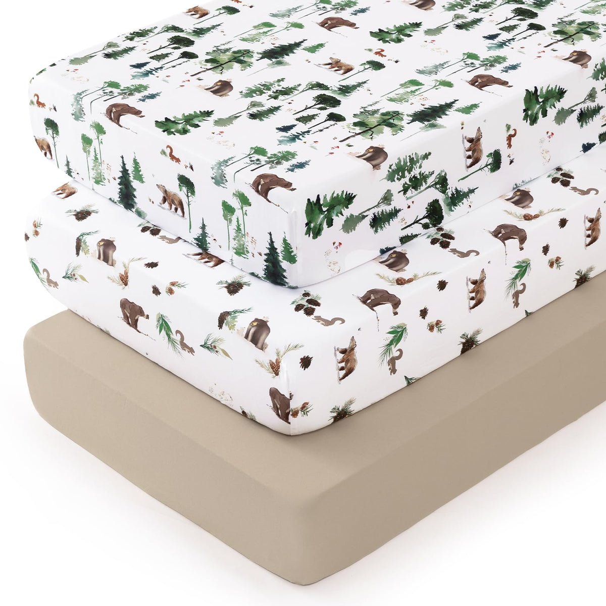 3 Pack Ultra Soft Breathable Fitted Crib Sheets 28x52 Inch A71398