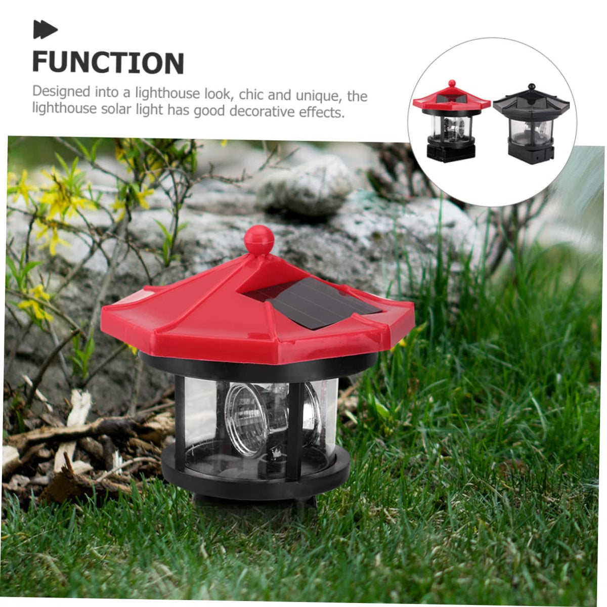 Solar Powered Lighthouse LED Garden Light Z9198