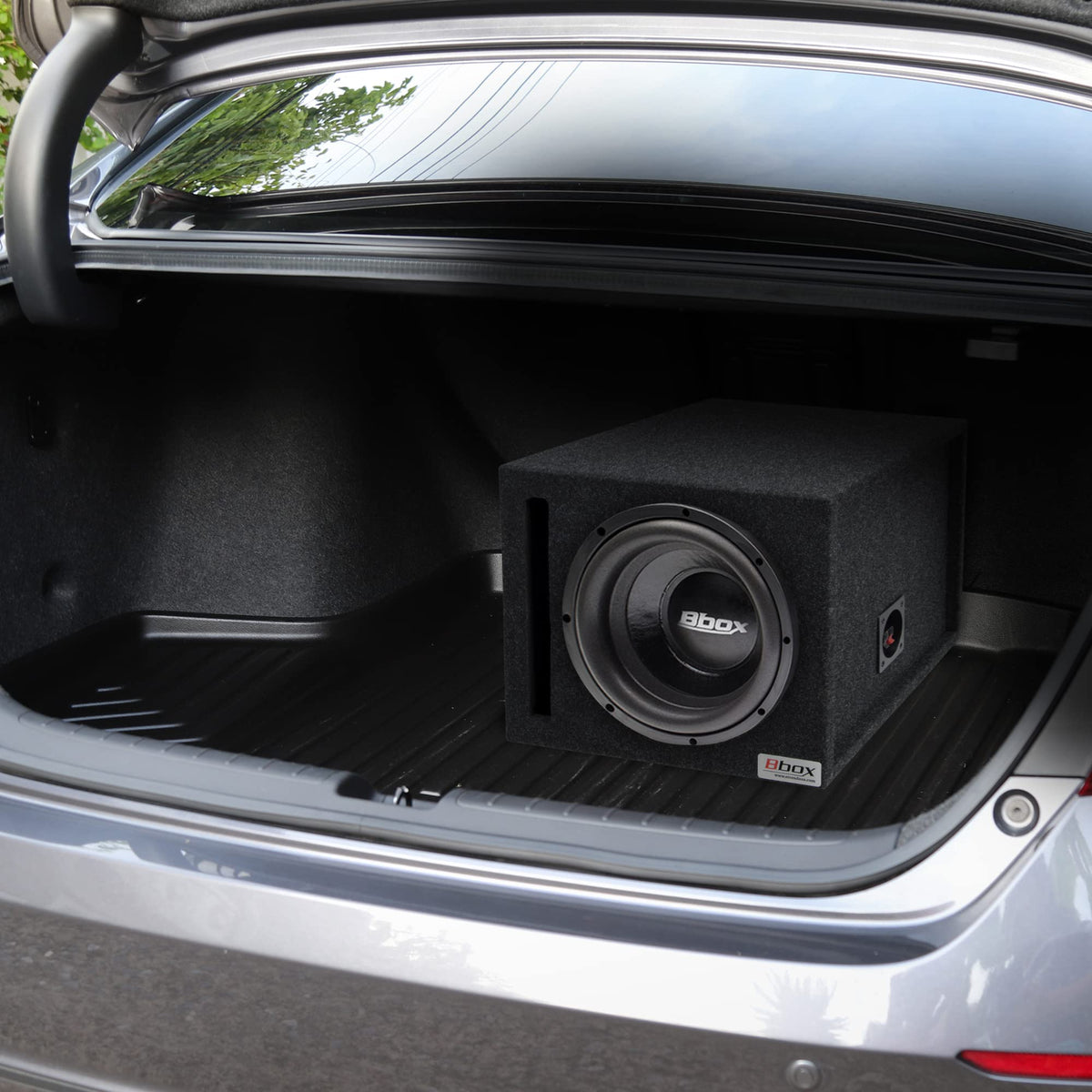 Single Vented 12 Inch Subwoofer Box with Nickel Finish Terminals G909713