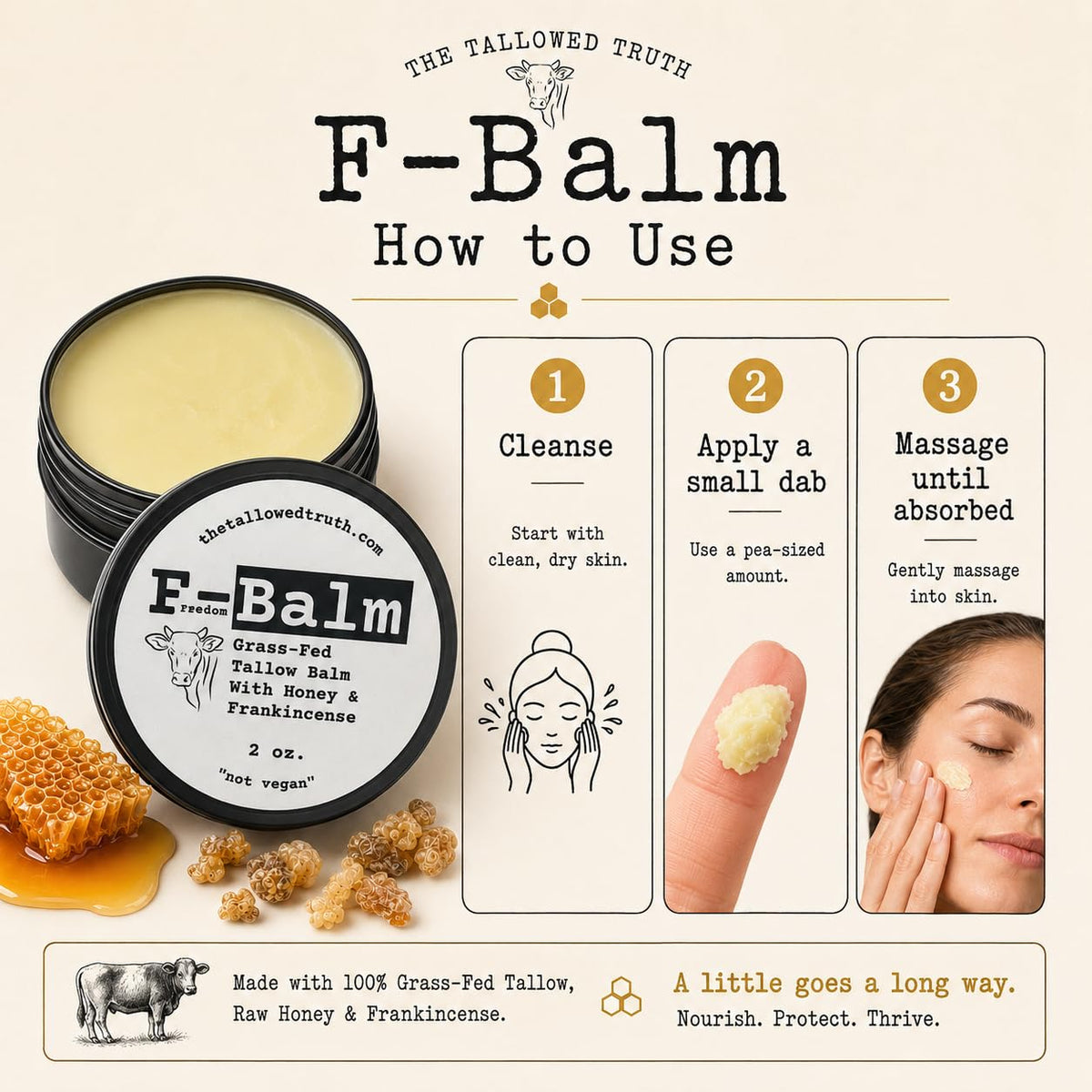 Beef Tallow and Honey Balm, 2 oz R67223