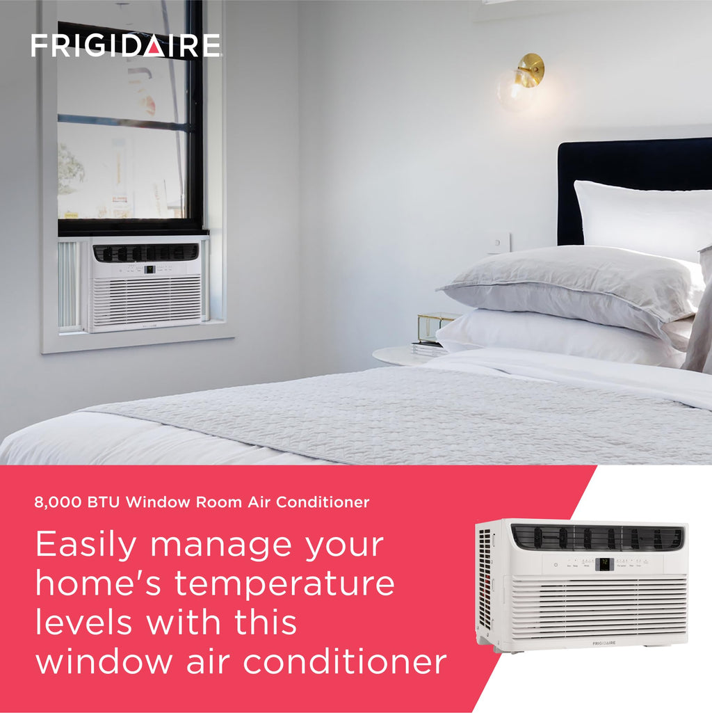 8,000 BTU White Window Air Conditioner with Remote Control B884