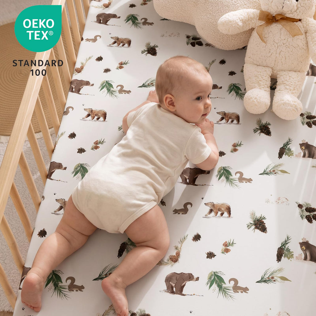 3 Pack Ultra Soft Breathable Fitted Crib Sheets 28x52 Inch A71398