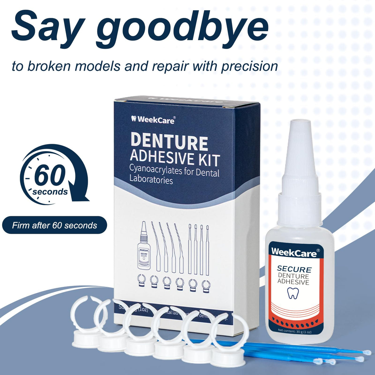 Denture Repair Glue 1oz Fast-Setting Adhesive D123