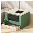 Foldable Enclosed Cat Litter Box with Lid and Scoop J158
