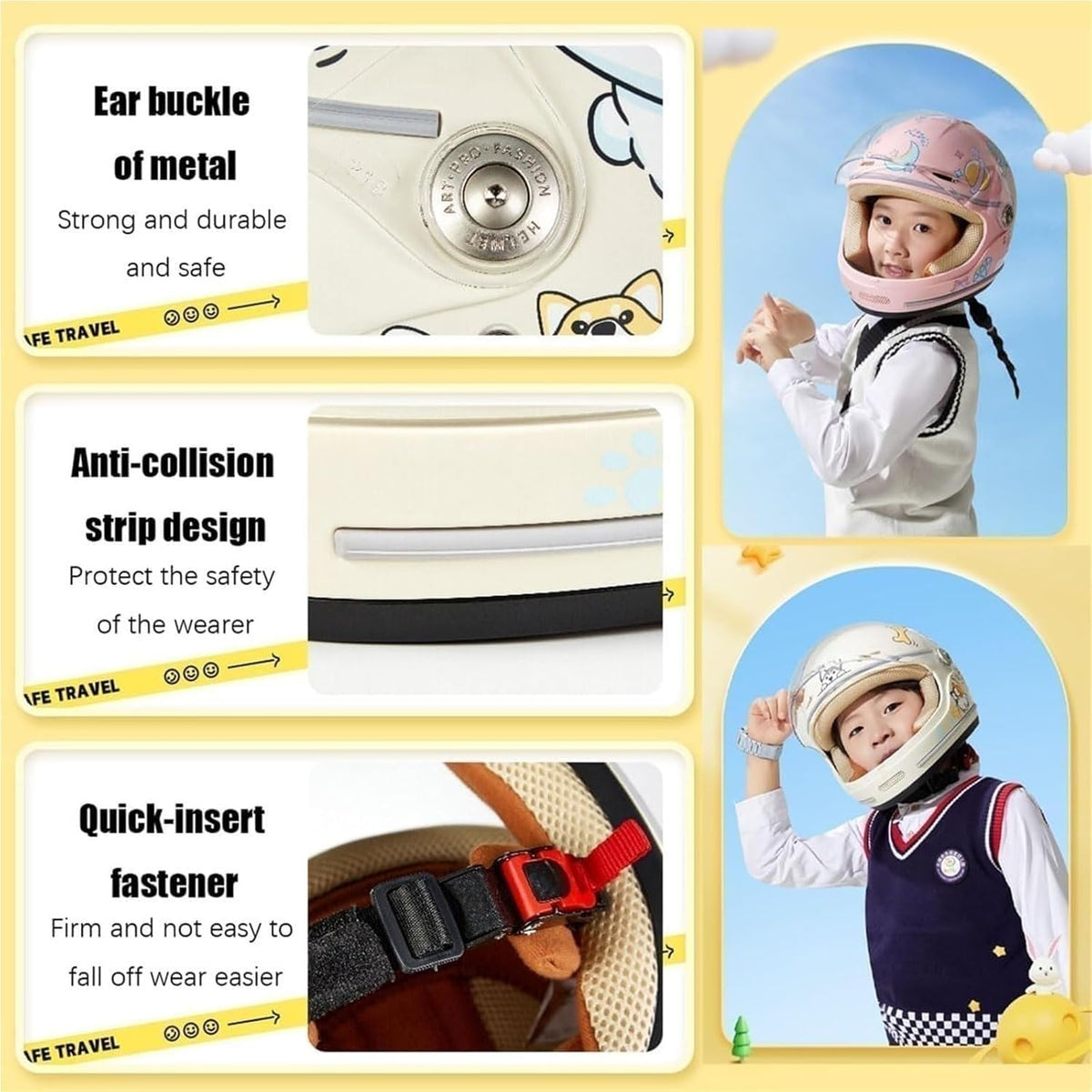 Kids Full Face Motorcycle Helmet with Visor, DOT Approved Z71369