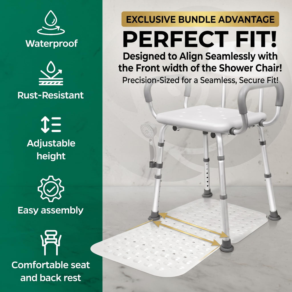 Adjustable Shower Chair with Mat Y12486