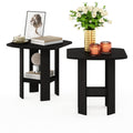 Set of 2 Espresso 2-Tier Side Table L894