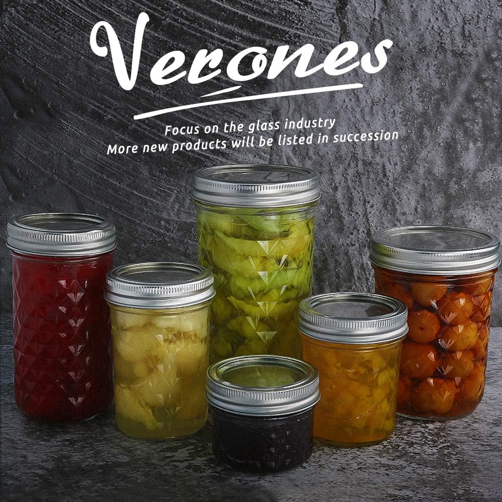 15 Pack 12 oz Mason Jars with Lids S2972